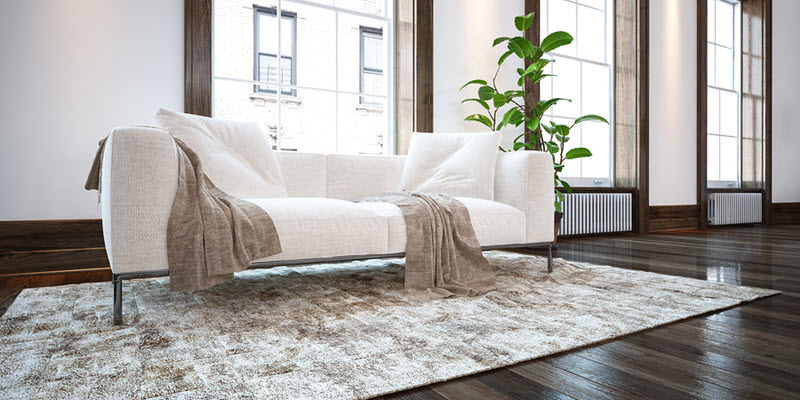Cotton Oriental Rug in Livingroom