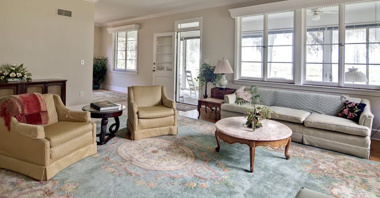 Bamboo Silk Rug in Living Room