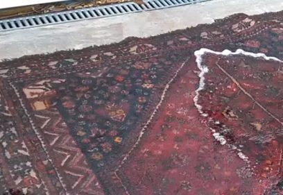 Flooded Persian Rug with Water Damage