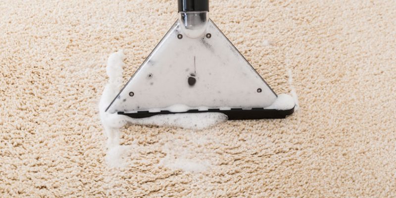 Steam Cleaner Over Wet Carpet