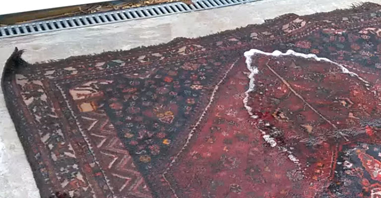 Flooded Persian Rug with Water Damage